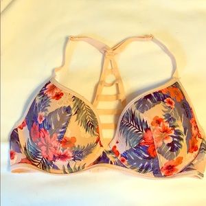 Floral PINK Bra with Back Design, 34D